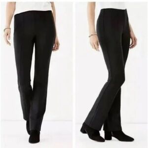 J JILL Ponte Barely Bootcut Pin tuck  pull on Pants black size Small